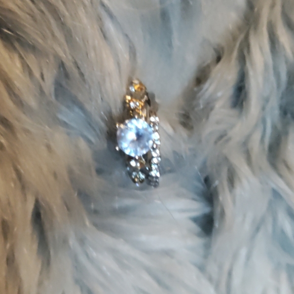 Two tone 925 silver/Rose Gold white sapphire ring - Picture 6 of 8